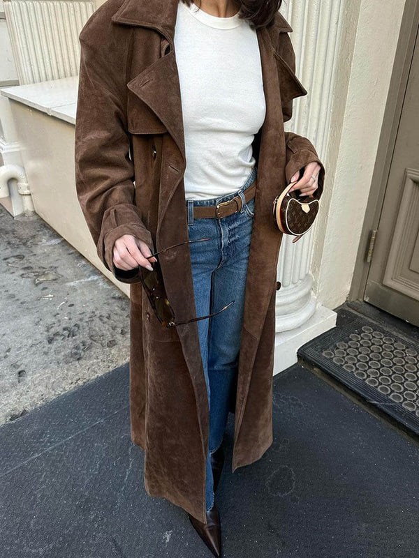 Edith Suede Trench Coat