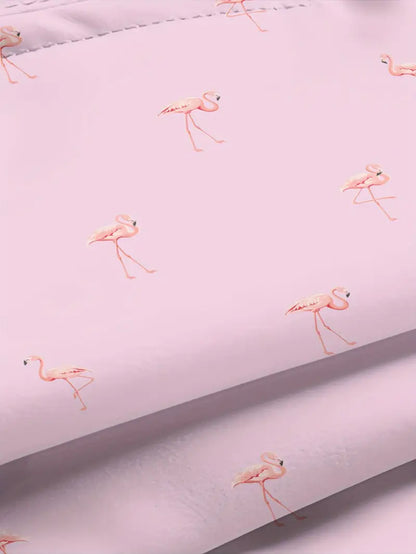 Flamingo print swimming trunks