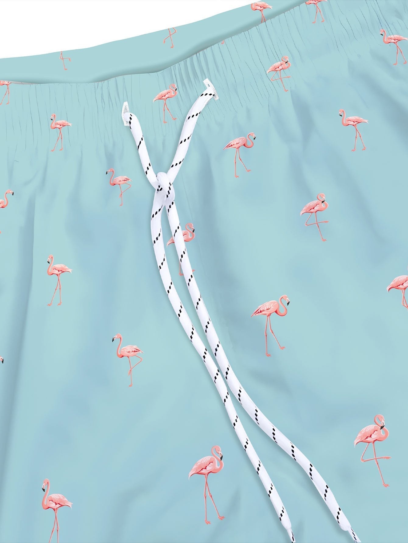 Flamingo print swimming trunks