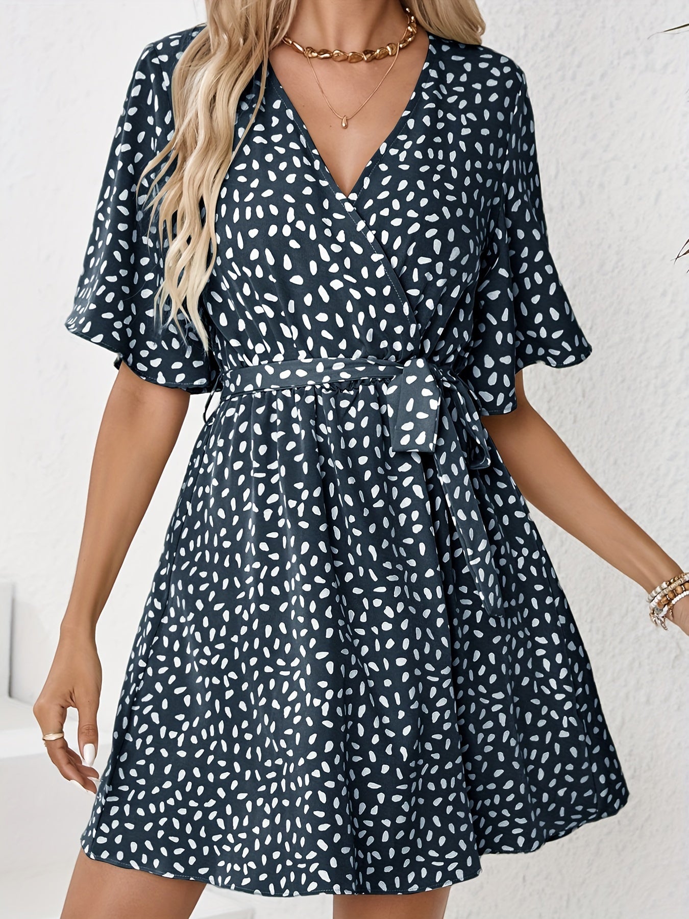Fenna | Dress with leaf print
