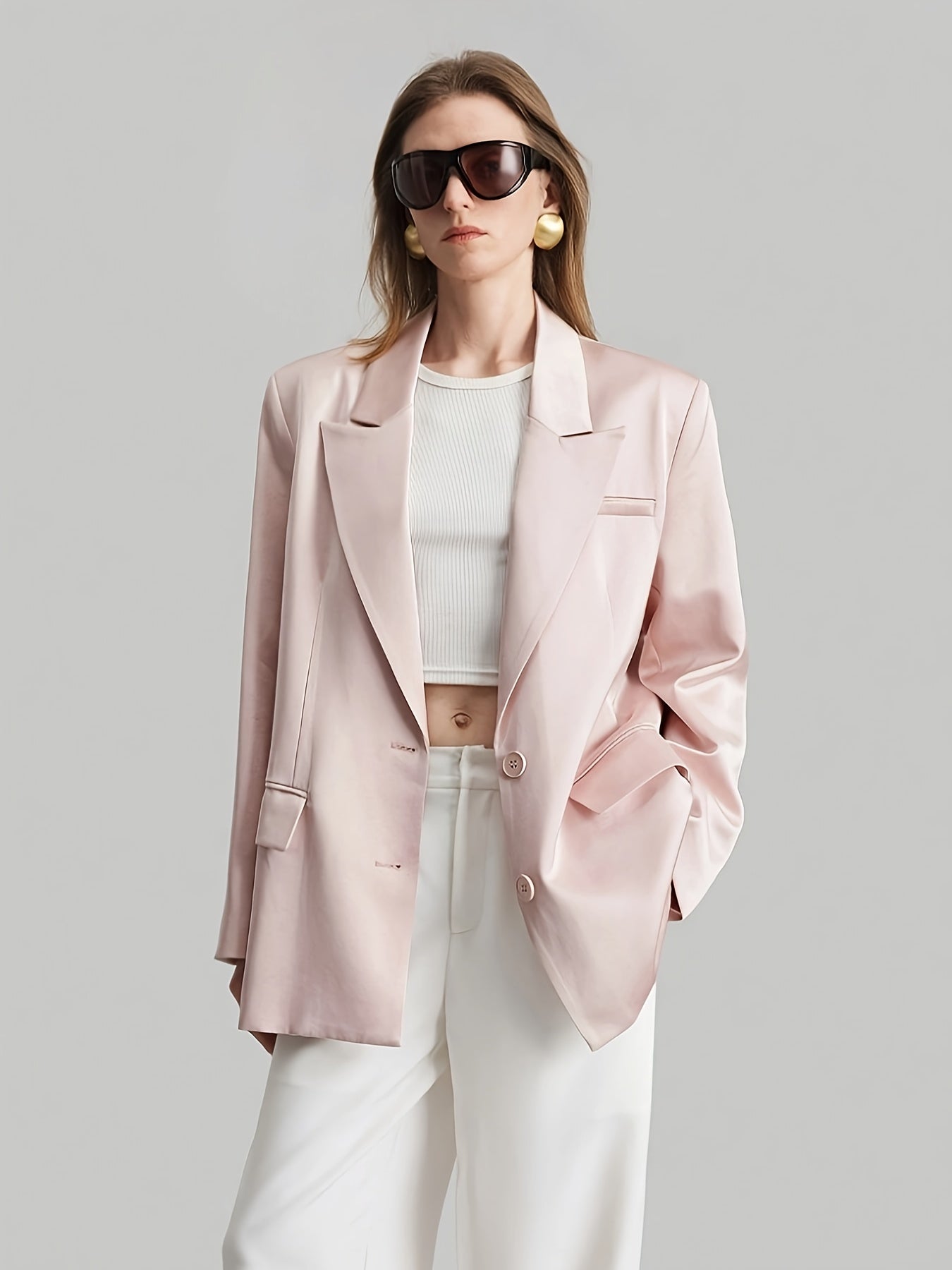 Rose Satin Blazer