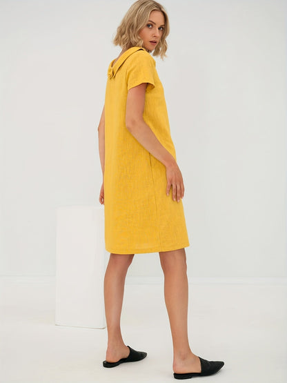 Susie | Linen dress with turtleneck