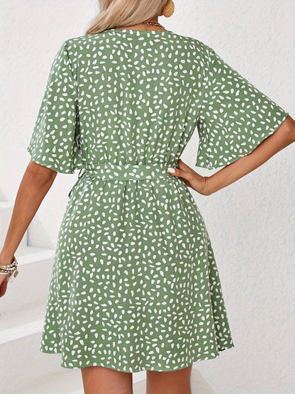 Fenna | Dress with leaf print