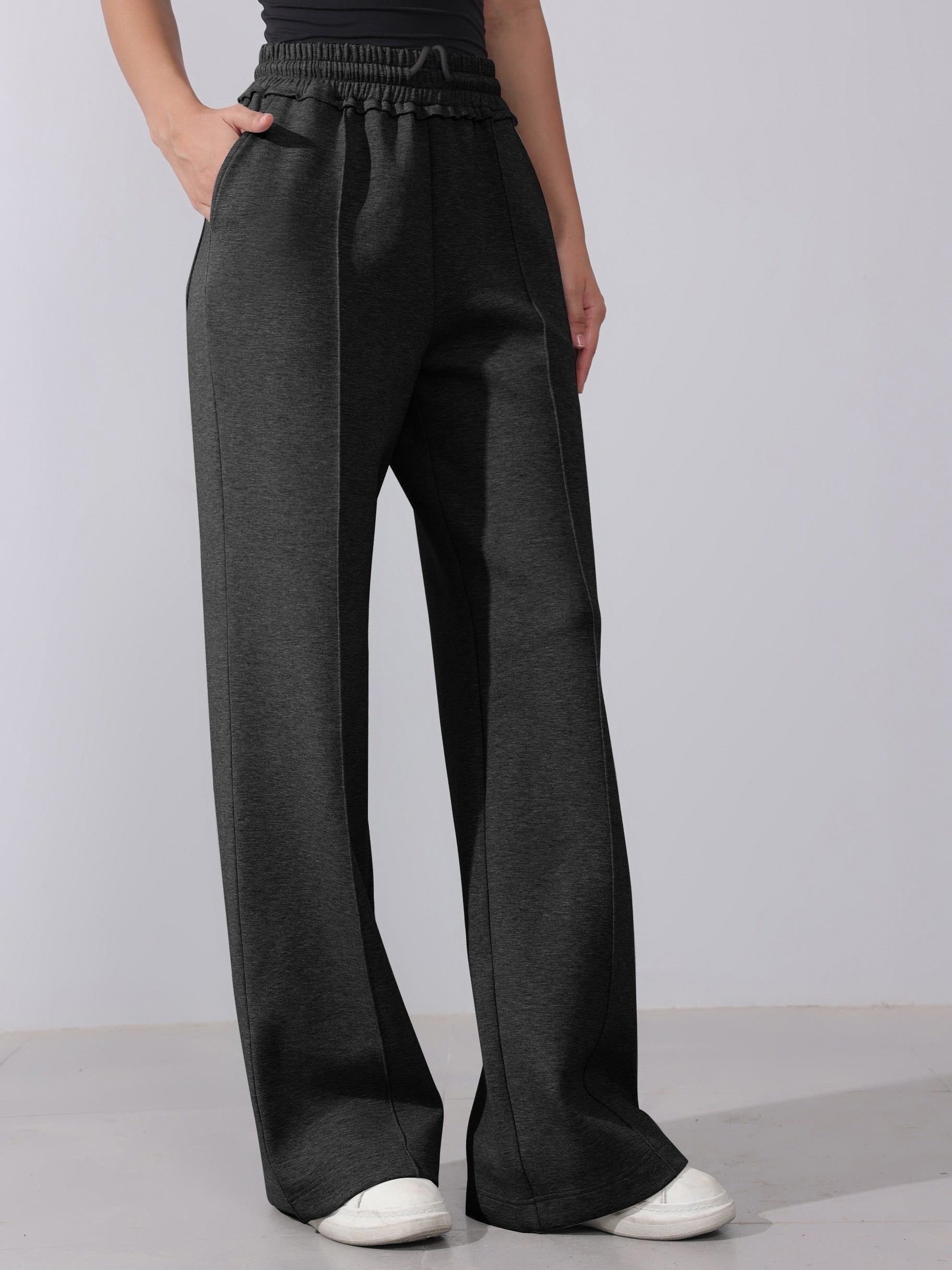 Anicia | Casual cotton piping trousers