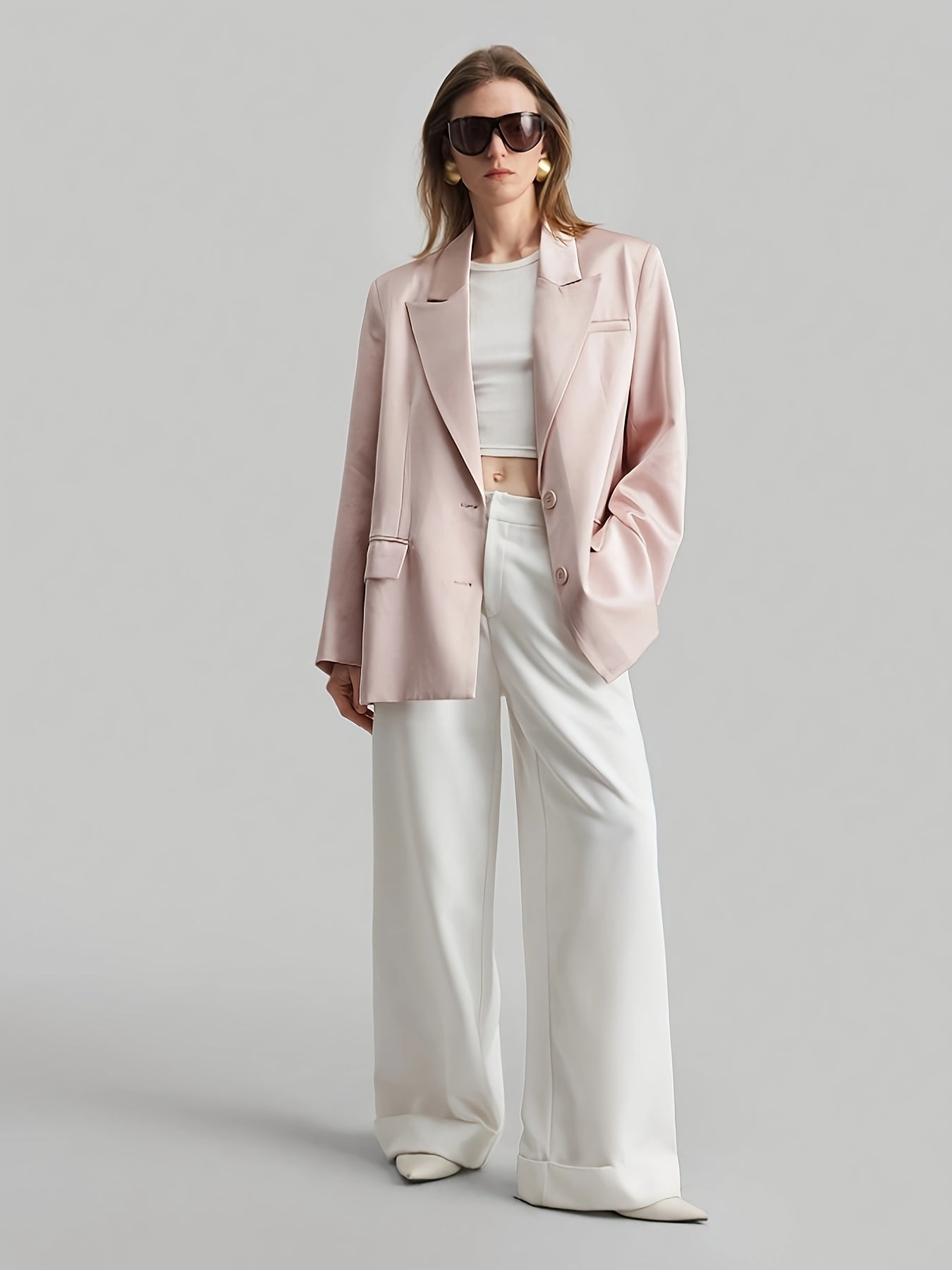 Rose Satin Blazer