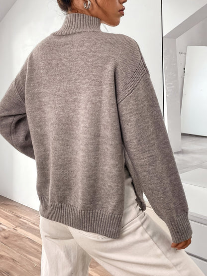 High neck winter sweater