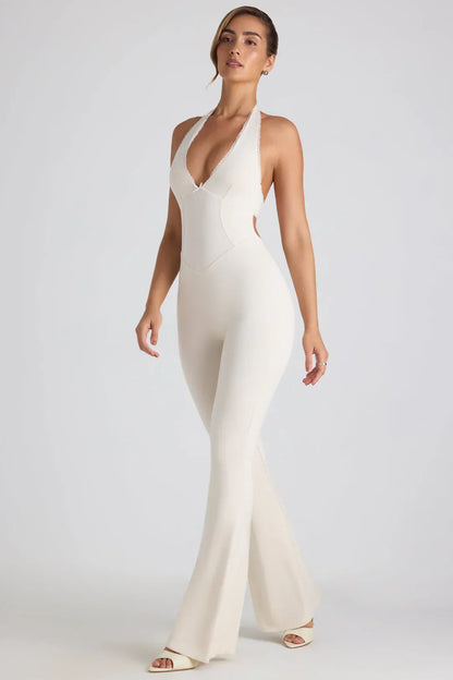 Valora | Halter jumpsuit with open back