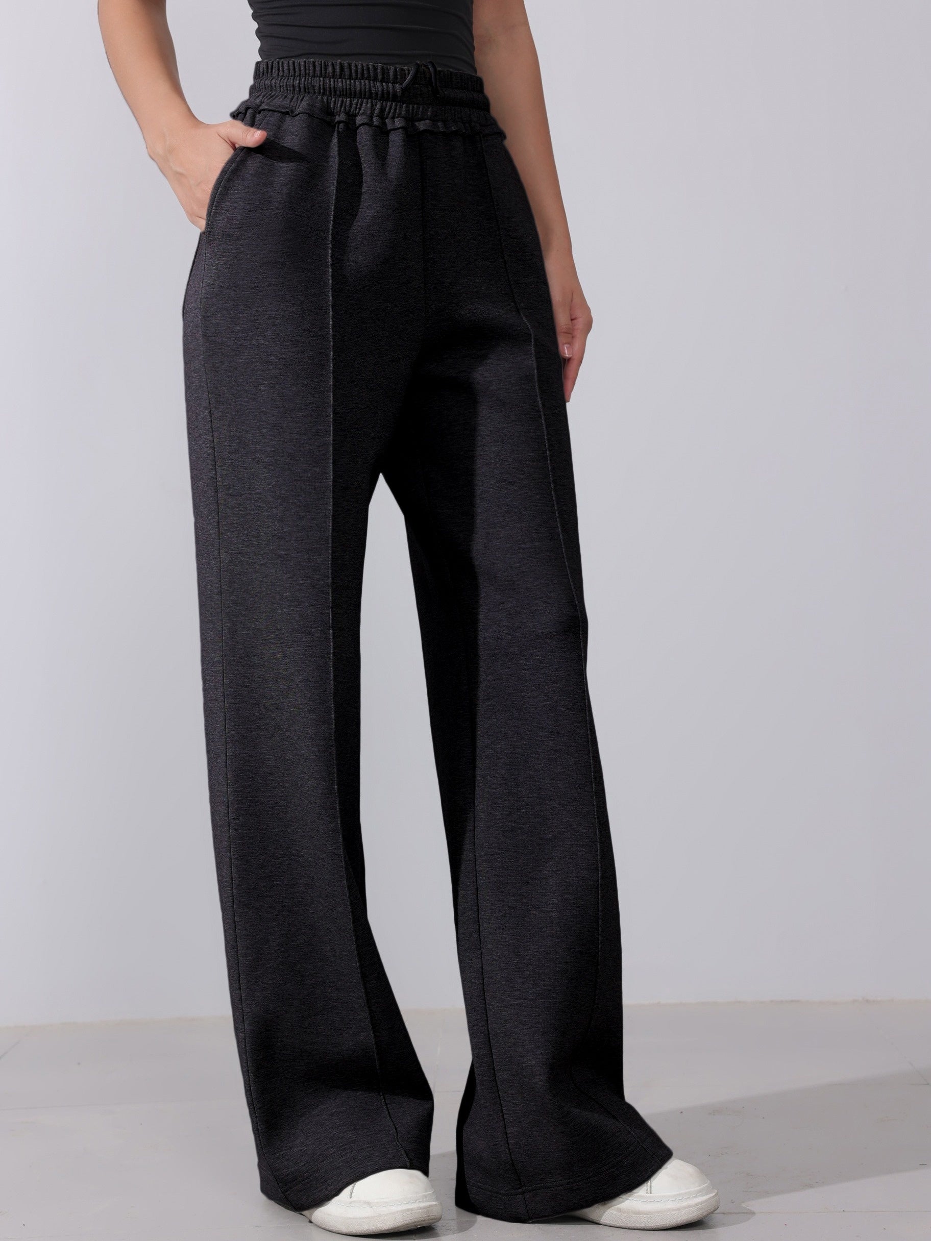 Anicia | Casual cotton piping trousers