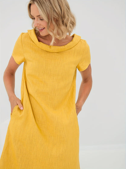 Susie | Linen dress with turtleneck