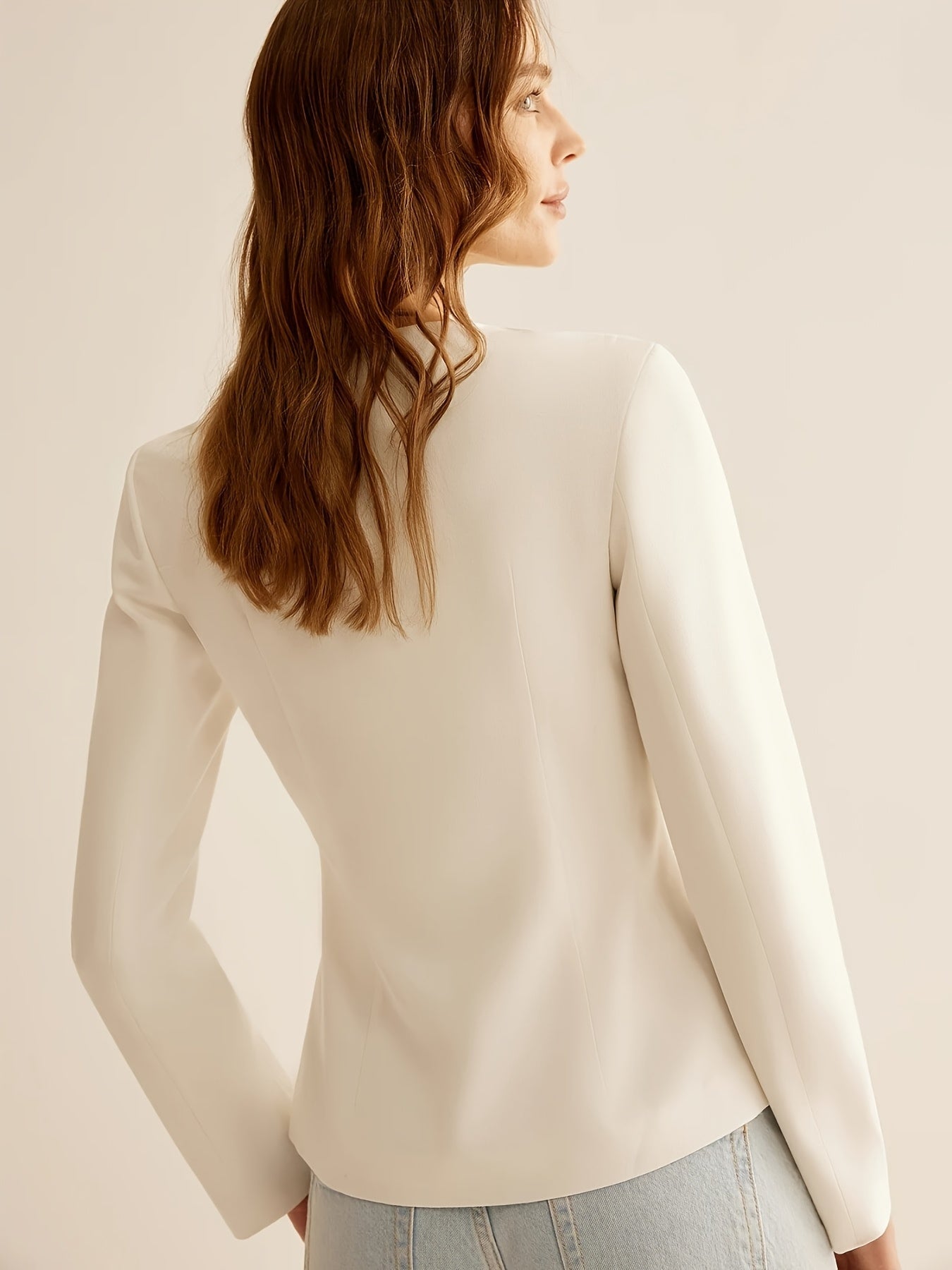 Ivory | Buttoned Blazer
