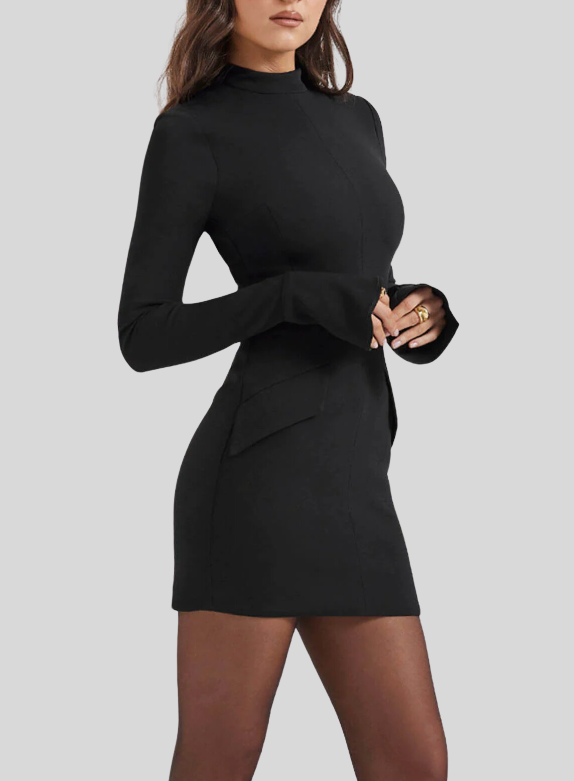 Cargo long sleeve dress