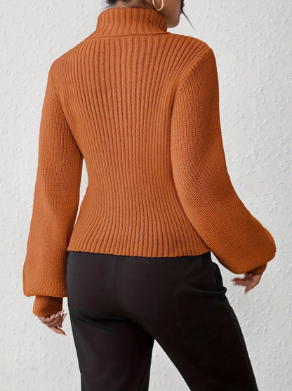 High Neck Sweater with Cutout