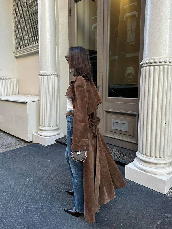 Edith Suede Trench Coat