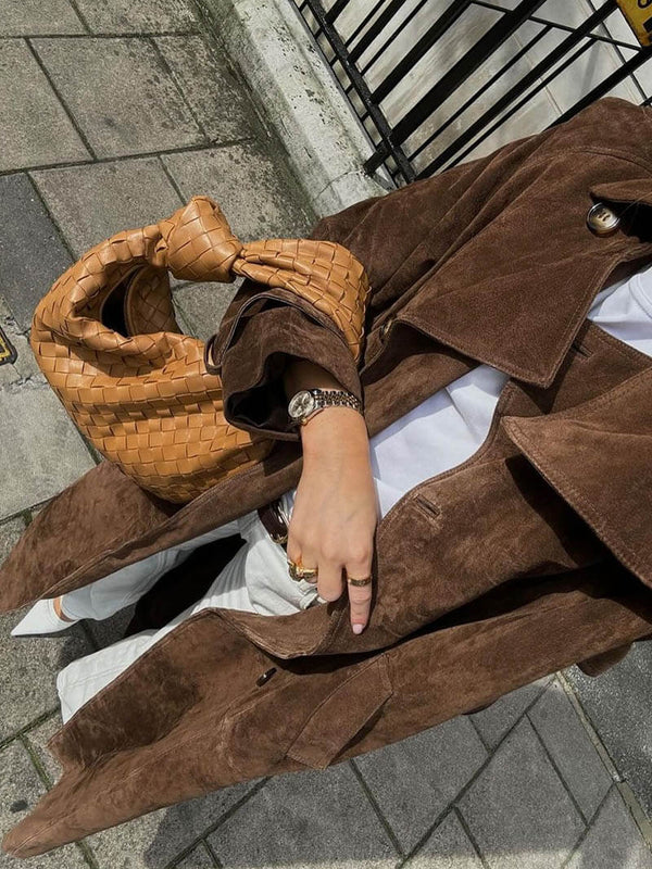 Edith Suede Trench Coat