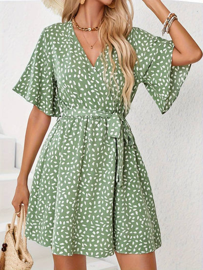 Fenna | Dress with leaf print