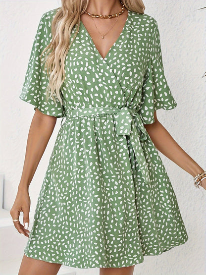 Fenna | Dress with leaf print