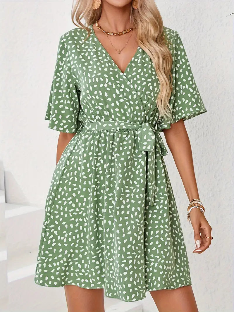 Fenna | Dress with leaf print